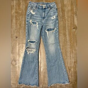 American Eagle Women’s Distressed Flare Jeans size 10